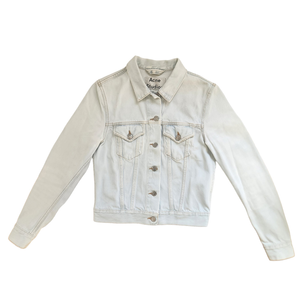 Acne Studios Cropped Denim Jacket Jean Bleach Vintage Size 36 Small